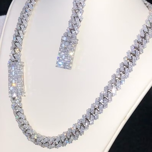 Chaîne cubaine de luxe en argent sterling 925 avec fermoir personnalisé, sertie de moissanite, style hip-hop délicat, 12 mm - Product Image 2