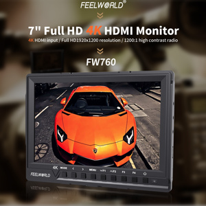 จอภาพกล้อง FEELWORLD FW760 ขนาด 7 นิ้ว IPS, ความละเอียด 1920x1200, ความสว่าง 450nits, รองรับ 4K HDMI, บางเฉียบ 17 มม. สำหรับชุดกล้อง DSLR, บริการ OEM/ODM - Product Image 2