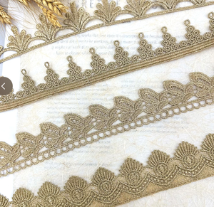 ZSY Ricamo Idrosolubile con Filo Antico 100% Poliestere, Pizzo Etnico di Lusso Bianco a Forma di Fagiolo e Ventaglio, Floreale, per Abbigliamento Sexy - Product Image 1