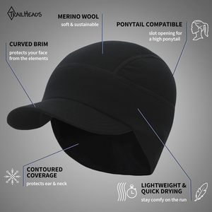 Chapeau queue de cheval pour femmes adultes |   Chapeau en mélange de <span class=keywords><strong>laine</strong></span> jacquard avec détail boutonné et <span class=keywords><strong>cache</strong></span>-oreilles rabattable - Product Image 6
