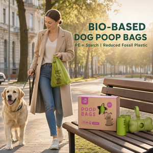 Bolsas para excrementos de perro personalizadas de fábrica, de PE de base biológica, resistentes, de fácil rotura, para venta al por mayor, grosor y cantidad de rollos personalizables - Product Image 1