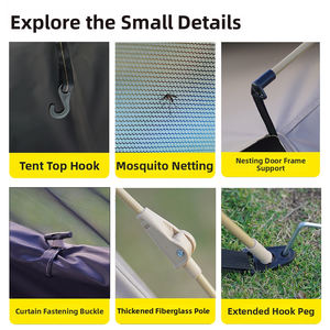 Tente de camping E-RIKE imperméable en vinyle Oxford noir épaissi, structure en fibre de verre, tente automatique pour l'extérieur - Product Image 5