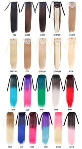 AliLeader Offre Spéciale en gros 20 "Soyeux Droit Queue de Cheval Pièce de Cheveux Pure Color Clip in Hair <span class=keywords><strong>Ponytail</strong></span> Extension de Cheveux pour les Femmes - Product Image 3