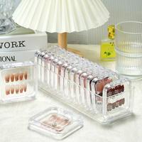 Nouvelle presse transparente en gros sur la boîte d'emballage d'ongle boîte de rangement boîte acrylique réutilisable Nail Art manucure outils accessoires