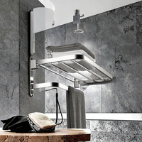 Ensemble de porte-serviettes pliables modernes, porte-serviettes mural pour toilettes, accessoires de salle de bain, aluminium brossé finition satinée