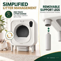 Bac à litière intelligent pour chat X31 515 x 551 x 567 mm avec tambour intérieur lavable aux ions d'argent, capteurs de gravité et détection de présence d'animaux