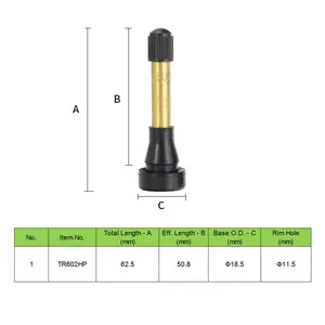 Wholesale TR600HP Standard Core Tire Rubber Valve High Pressure TR602HP  0.453''RH  Snap-in Tubeless Valves