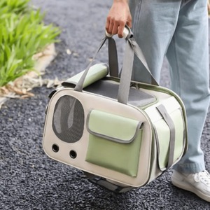 Sac à dos de transport portable pour animaux de compagnie en tissu Oxford respirant, sac de voyage pour chat et chien grande capacité, couleur unie, design carré - Product Image 2