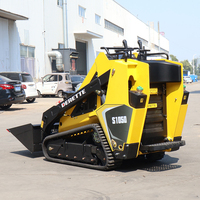 Derette V1000 Pro Mini Front End Loader S1050 Mesin Skid Steer Kompak untuk Pekerjaan Kebun dan Pertanian