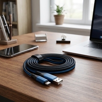 Câble de charge USB 6 en 1 avec logo personnalisé, câble multi-USB tressé en nylon, câbles de charge rapide 3A 60W pour cadeaux d'affaires