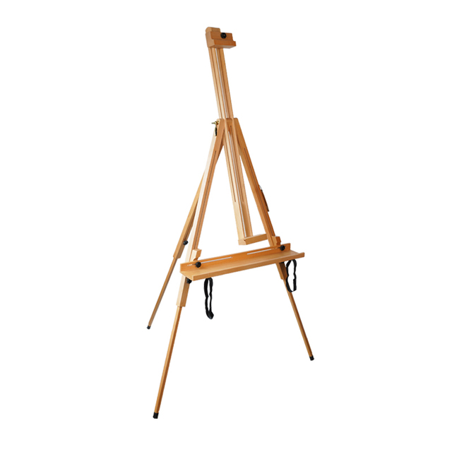 Art Beech Wood Tripod Display Easel Stand for Poster A-Frame Artist Floor Tray Foldable Adjustable Height Lightweight 2.5kg