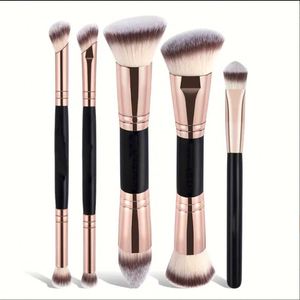 Set de 5 Brochas de Maquillaje de Doble Punta para Rostro, con Brocha para Base, Colorete y Polvo Suelto, de Pelo Suave, para Uso Transfronterizo - Product Image 2