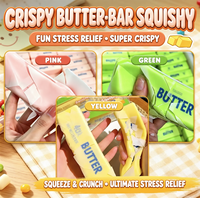 Jouet à presser en forme de beurre croustillant, bâton de beurre en PU à remontée lente avec couche tactile extérieure, accessoire ASMR pour la relaxation et le bureau