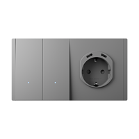 Interrupteur mural Touchmi 86*157mm en plastique, double interrupteur 2/3 voies avec prise allemande et ports USB