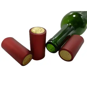 Özel logo kabartmalı şampanya pvc kabartmalı üzüm şarap şişesi alüminyum folyo kollu pvc ısı shrink kap