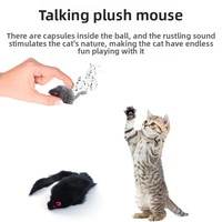 Jouet en peluche souris à la catnip, interactif, résistant aux morsures, avec pierre sonore pour l'amusement des chatons d'intérieur