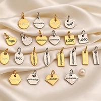 Pendentifs et breloques personnalisés en acier inoxydable plaqué or 18 carats pour colliers et bracelets DIY, finition poli miroir, bijoux tendance