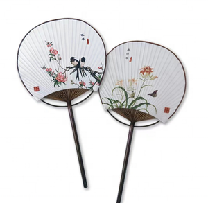 Éventail de palette de papier rond en bambou imprimé personnalisé de vente chaude comme faveur de mariage - Product Image 3