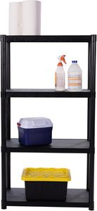 <span class=keywords><strong>Étagère</strong></span> de rangement contemporaine à 4 niveaux en plastique, gain de place, autoportante, pour garage, sous-sol, garde-manger - Product Image 4