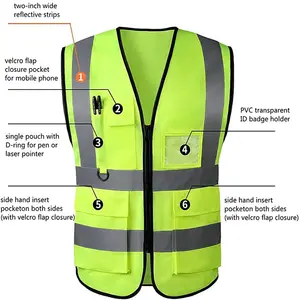 Gilet di sicurezza riflettente GRS, logo stampato personalizzato, giacca di sicurezza