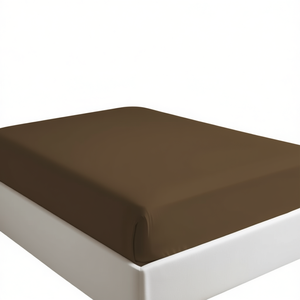 Drap-housse 100% coton marron UK Super King 180x200cm - Product Image 3