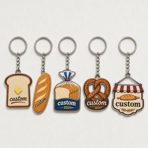 Porte-clés personnalisés en gros de haute qualité en forme de pain, mini-pains grillés, design alimentaire, promotion boulangerie, souvenir, porte-clés - Product Image 1