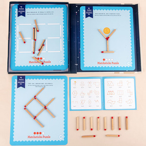 Montessori in legno Matchstick pensiero Puzzle per la prima infanzia strumento di formazione per ragazzi ragazze insegnamento matematica giocattolo educativo per - Product Image 3