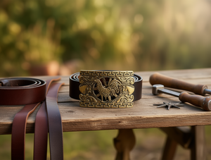 Fibbia Quadrata Grande in Lega Dorata Anticata da 5,0 cm per Cinture Uomo Donna - Accessorio Moda - Product Image 2