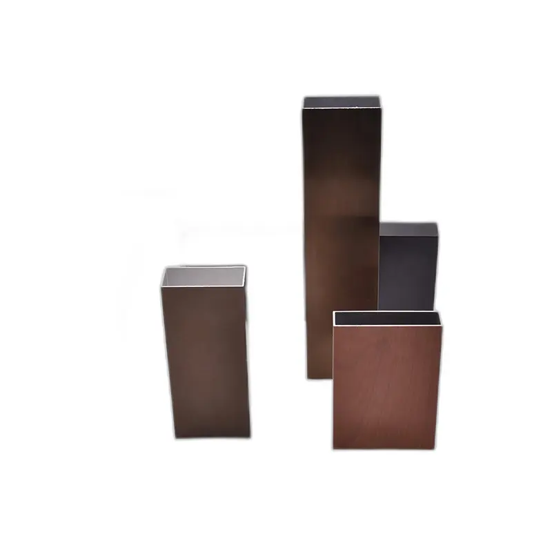 Low price rectangular aluminium tube anodized bronze extruded aluminum square tube