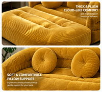 Faltbares 2-in-1 Gebogenes Stoff-Modulsofa-Set Zweisitzer Schaumstoffgefüllte L-Form Faulenzersofa für Kleine Räume
