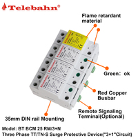 Dispositif de protection contre les surtensions TVSS 255V 25kA 50kA 100kA 200kA T1 SPD 3P+NPE 3 phases TT Protection contre les surtensions SPD