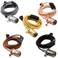 Accessoires pour ampoules Edison E26 E27, support de lampe en cuivre pour suspension avec câble en tissu coloré de 1 m, interrupteur et prise