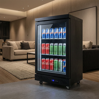 Vitrine Réfrigérée Commerciale Monotempérature en Acier Inoxydable 220V à Refroidissement par Air Direct avec Porte Vitrée