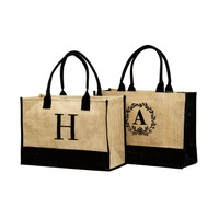Sac fourre-tout en lin enduit imprimé personnalisé écologique pour faire du shopping à la plage, cadeau promotionnel