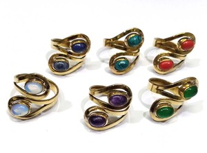 Anillos Joyas Mujeres Cuentas de piedra Anillos ajustables de metal para niñas Propósito de regalo para la exportación mundial de la India. - Product Image 4