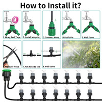 Système d'irrigation automatique 10-20M, buses de brumisation portables, tête de pulvérisation pour tuyau de jardin avec connecteur en T 4/7mm pour patio