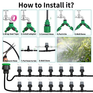 Système d'irrigation automatique 10-20M, buses de brumisation portables, tête de pulvérisation pour tuyau de jardin avec connecteur en T 4/7mm pour patio - Product Image 5