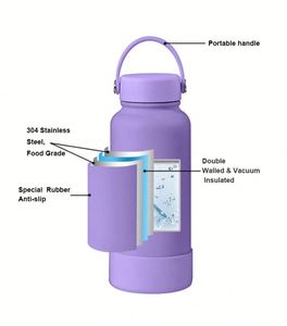 Bouteilles d'eau isothermes en acier inoxydable 1L avec logo personnalisé, sans BPA, anti-fuite, en métal, vente chaude - Product Image 4