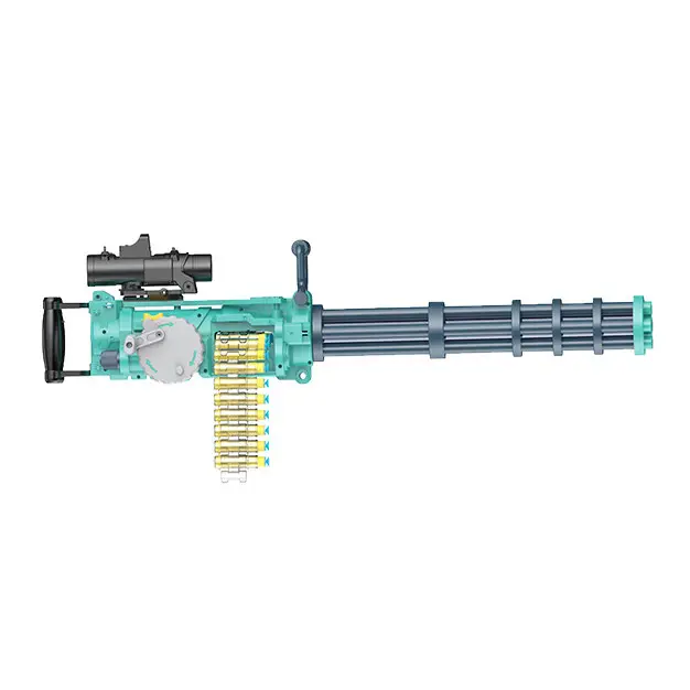 Elektrikli Gatling atıcılık oyunu EVA yumuşak kurşun plastik Blaster makine oyuncak tabancası