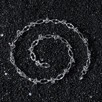 Collier à maillons Hip Hop pour hommes à la mode en acier inoxydable avec noeud géométrique Street Fashion plaqué or