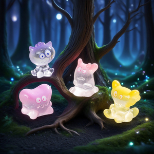 Figurines en résine transparentes et colorées de petits monstres, <span class=keywords><strong>accessoires</strong></span> de décoration mignons à faire soi-même <span class=keywords><strong>pour</strong></span> la voiture ou le bureau - Product Image 3