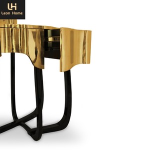 Modern Luxury Design Living Room Furniture Durable Stainless <strong>Steel</strong> Black and Gold Metal <strong>Frame</strong> Console <strong>Table</strong> - Product Image 5