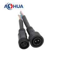 AOHUA 6A Connecteur étanche IP65 Longueur de câble personnalisée M14 Fil à fil Fiche électrique circulaire Mâle Femelle avec fil Led