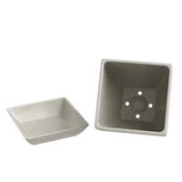 Pioneera Dia Ensemble de pots de fleurs carrés décoratifs de 8cm en fibre de riz Pots de biodégradation écologiques pour plantes Pots de plantes d'intérieur