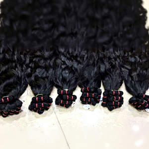 Extensiones de cabello humano virgen sin procesar 100% indio de alta calidad de 24 pulgadas, extensiones sueltas de ondas naturales profundas, originales sin alterar - Product Image 1