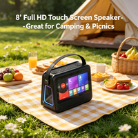 GENCE Enceinte Tout-en-un avec écran LED RGB, boîtier en plastique, entrée AUX, affichage intelligent – Portable sans fil