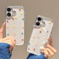 Mignon pastèque citron fraise Bling paillettes étui pour iphone 16 Pro Max 15 13 14 12 11 clair souple TPU téléphone couverture arrière