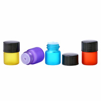 Harga Murah 1ml 1/4 Dram Frost merah Orange kuning hijau Cyan biru ungu bubuk warna-warni kaca minyak esensial Vial