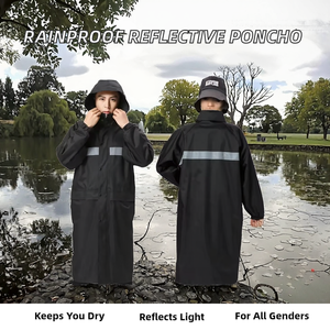 Hot Sale Reflective Hooded <b>Long</b> Spring Waterproof Poncho <b>Rain</b> <b>Jacket</b> for Adults Modern Simple Style for Fishing and Travel - Product Image 2