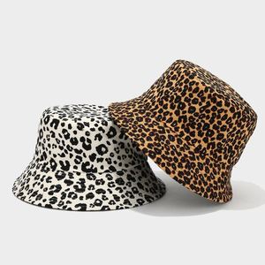 Wholesale New Trend Vintage Leopard Printed Corduroy Bucket <b>Hat</b> Fishing Fisherman Sun <b>Hat</b> - Product Image 2